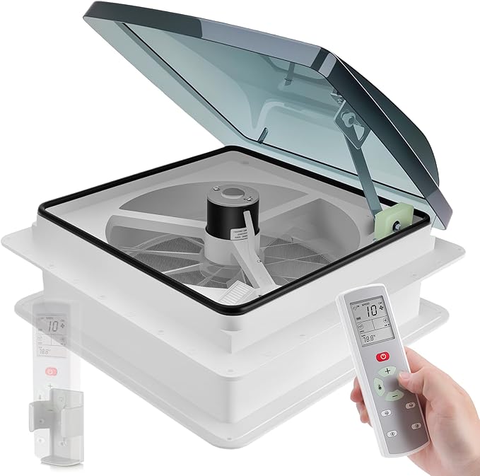 36 x 36 cm Motorhome Roof Fan Ultra Quiet 40 dB 10-Level Fan