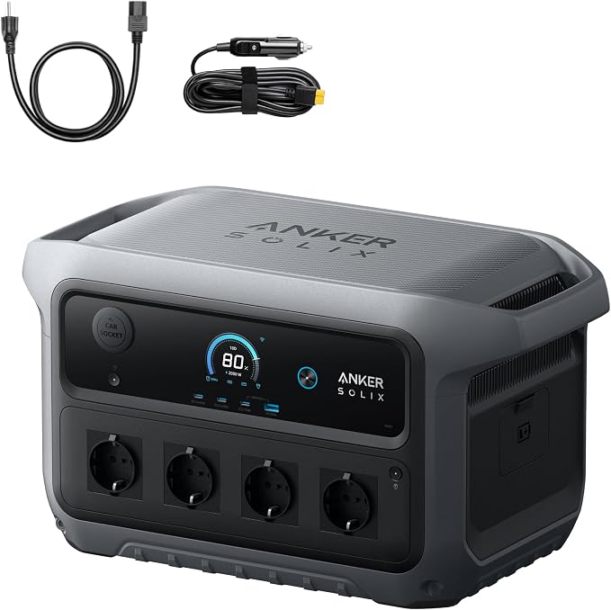 Anker Solix C2000 Gen 2 Portable Power Station with Car Charger 2400 W
